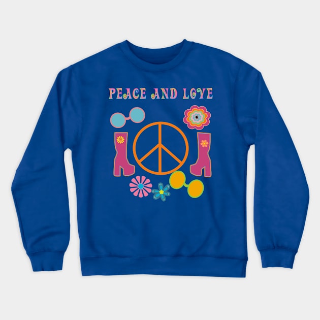 Peace and Love Crewneck Sweatshirt by Mgcn